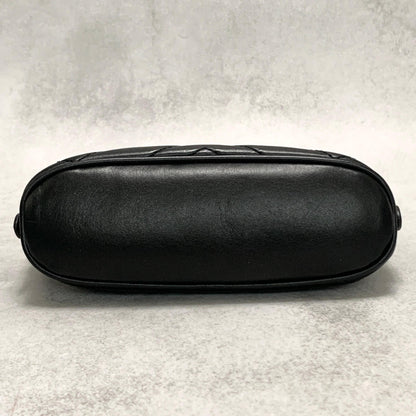 GUCCI Pouch GG Marmont Quilted Purse Cosmetic Leather Black Gold Authentic