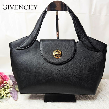 GIVENCHY Hand Bag Tote Purse Leather Black Authentic