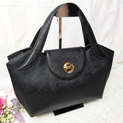 GIVENCHY Hand Bag Tote Purse Leather Black Authentic
