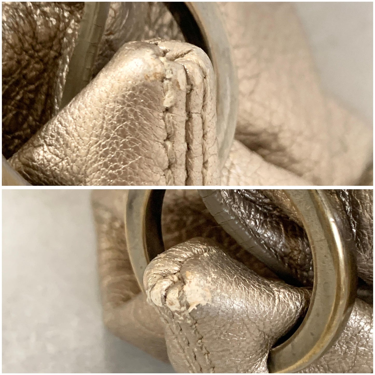 Salvatore Ferragamo Bag Sofia Gancini Shoulder Hand Tote Purse Leather Gold Auth