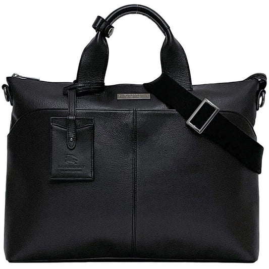 BURBERRY BLACK LABEL Business Bag Briefcase Leather Black Authentic