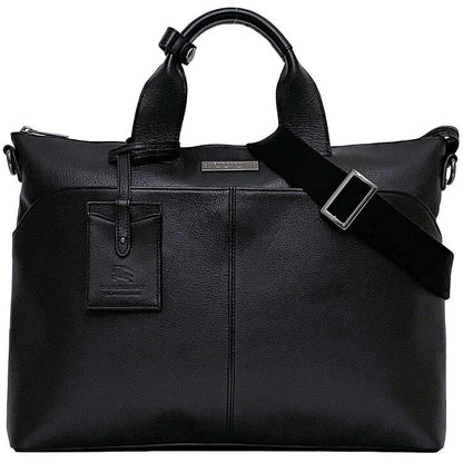 BURBERRY BLACK LABEL Business Bag Briefcase Leather Black Authentic