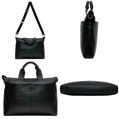 BURBERRY BLACK LABEL Business Bag Briefcase Leather Black Authentic