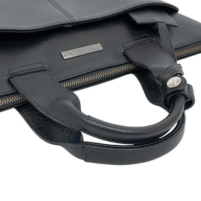 BURBERRY BLACK LABEL Business Bag Briefcase Leather Black Authentic