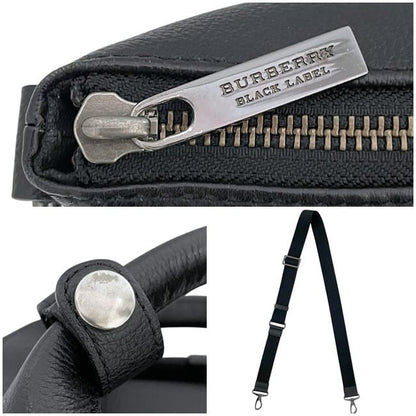 BURBERRY BLACK LABEL Business Bag Briefcase Leather Black Authentic