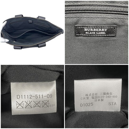 BURBERRY BLACK LABEL Business Bag Briefcase Leather Black Authentic
