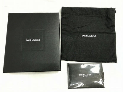 Saint Laurent Bi-fold Wallet Flap Compact Purse YSL Cassandra Black Authentic