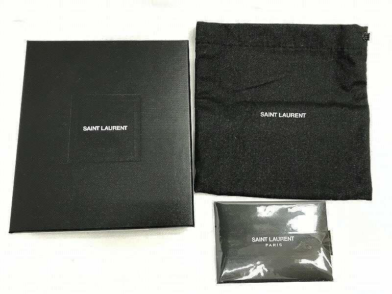 Saint Laurent Bi-fold Wallet Flap Compact Purse YSL Cassandra Black Authentic