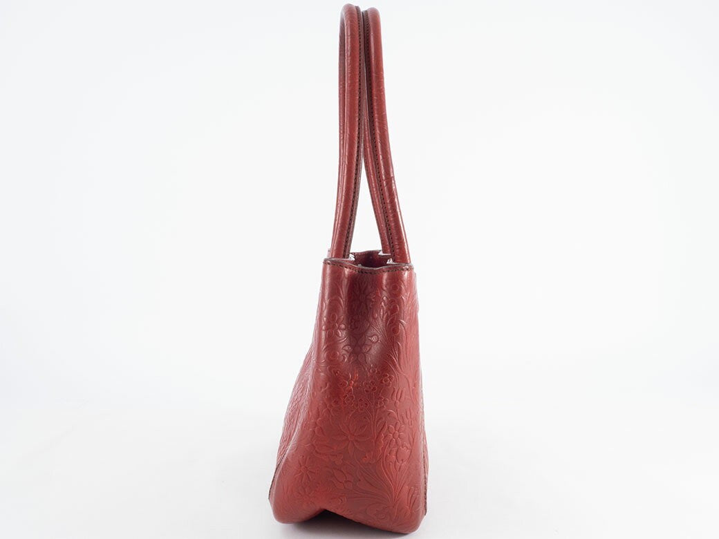 MIU MIU Hand Bag Tote Purse Leather Red Authentic