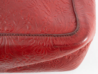 MIU MIU Hand Bag Tote Purse Leather Red Authentic