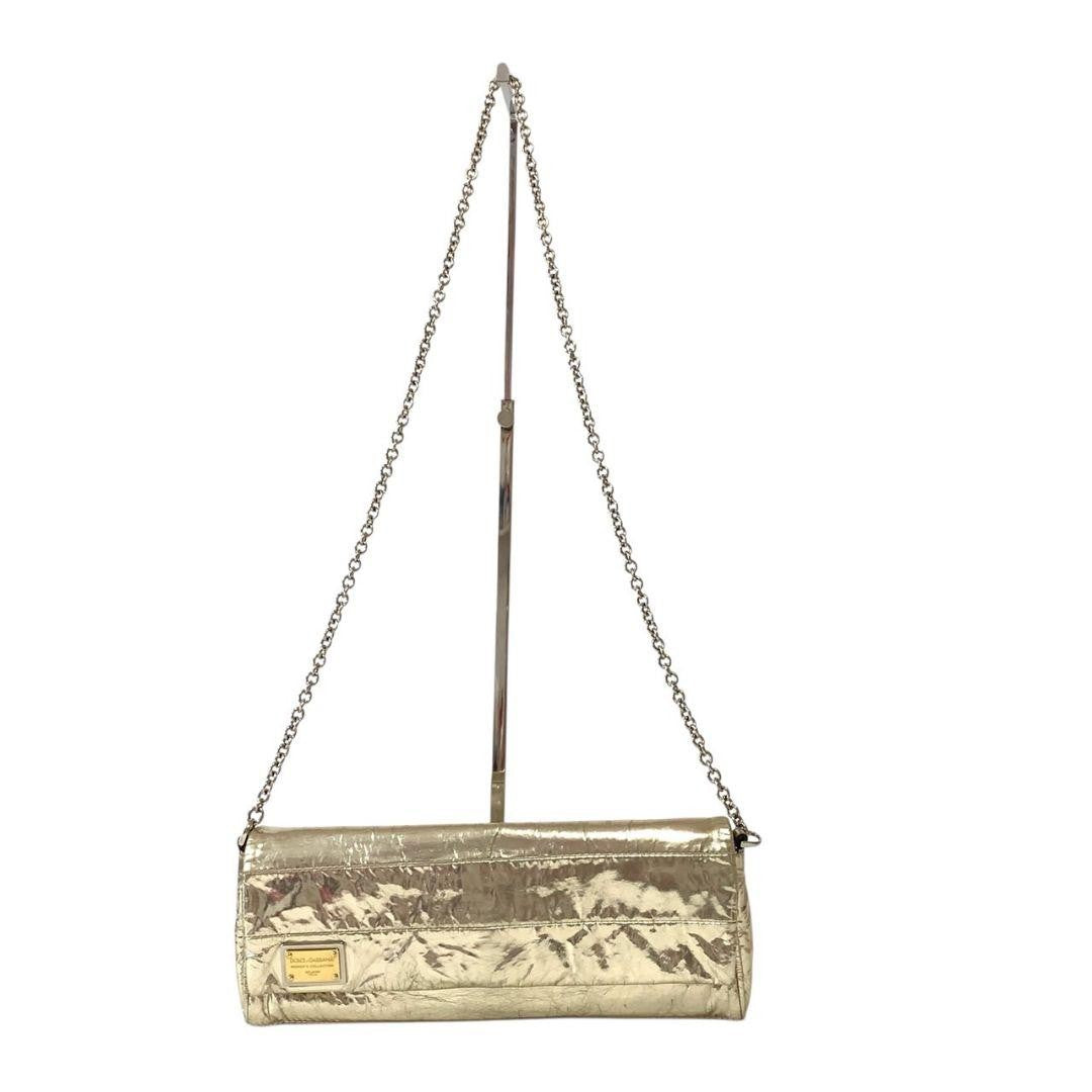 Dolce & Gabbana Shoulder Bag Purse Chain Leopard Gold Authentic