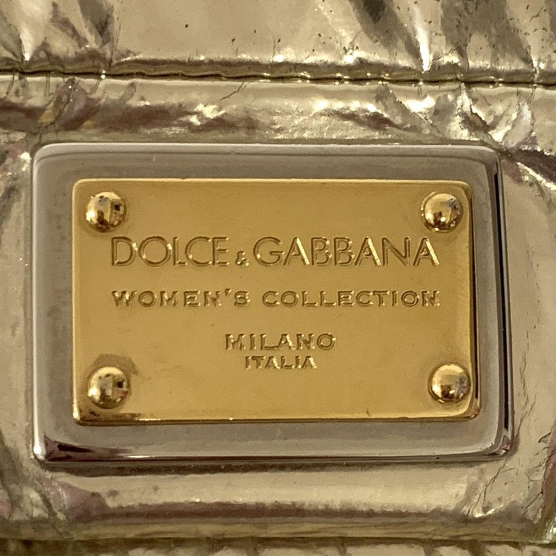 Dolce & Gabbana Shoulder Bag Purse Chain Leopard Gold Authentic