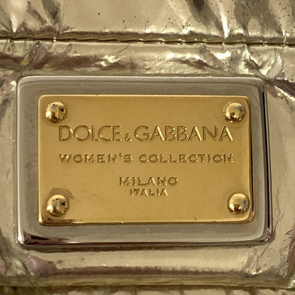 Dolce & Gabbana Shoulder Bag Purse Chain Leopard Gold Authentic