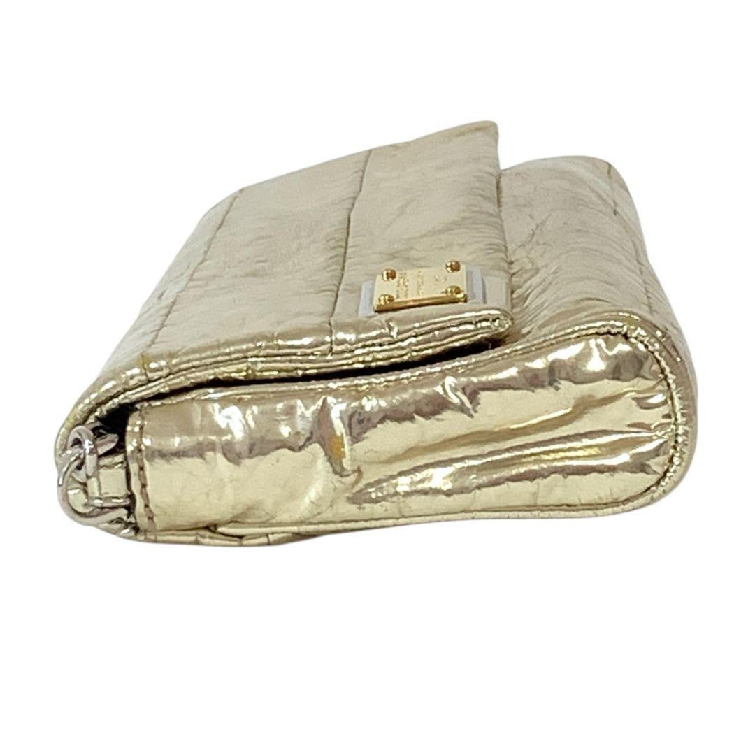 Dolce & Gabbana Shoulder Bag Purse Chain Leopard Gold Authentic
