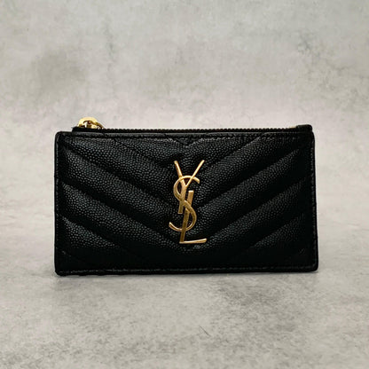 Saint Laurent Coin Case Cassandra YSL Logo Card Holder Wallet Purse Compact