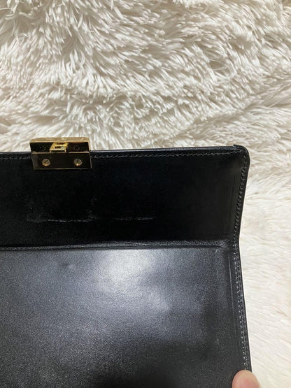 VERSACE Vanity Hand Bag Tote Purse Sunburst Black Authentic