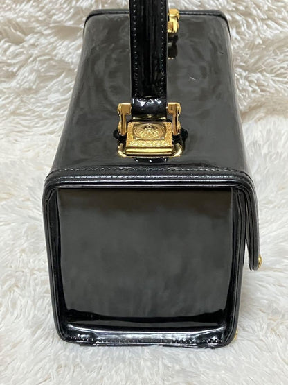 VERSACE Vanity Hand Bag Tote Purse Sunburst Black Authentic