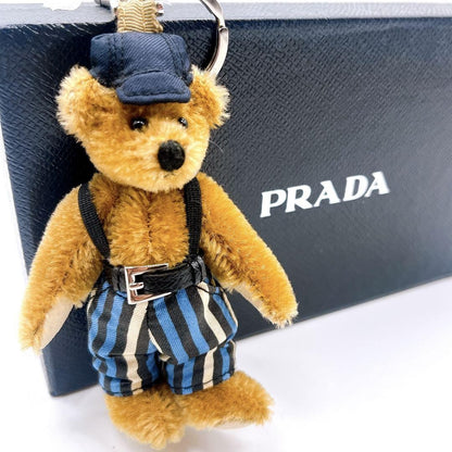 PRADA Key Ring Keychain Bag Charm Teddy Bear Authentic