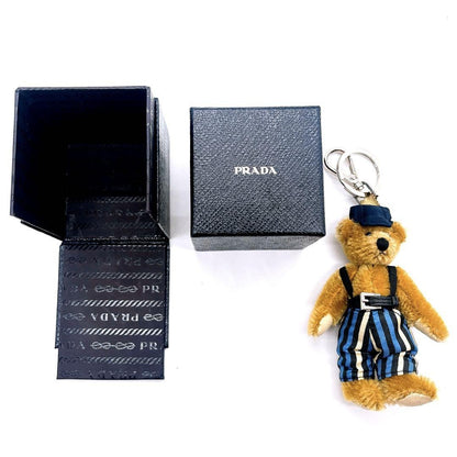 PRADA Key Ring Keychain Bag Charm Teddy Bear Authentic