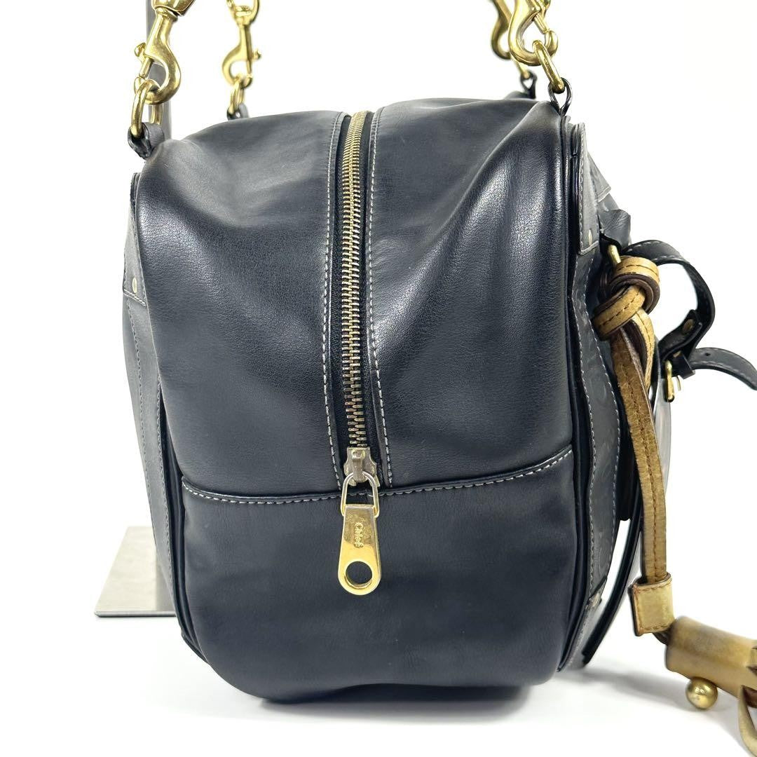 Chloe Boston Bag Hand Bag Tote Purse Eden Leather Black Authentic