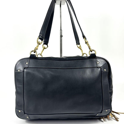 Chloe Boston Bag Hand Bag Tote Purse Eden Leather Black Authentic