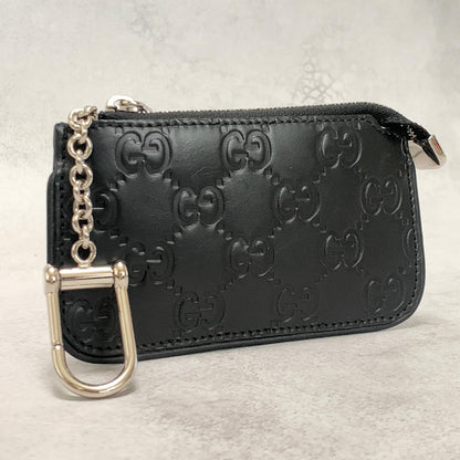 GUCCI Wallet GG  Shima Coin Case Key Pouch Card Holder Compact Purse Leather