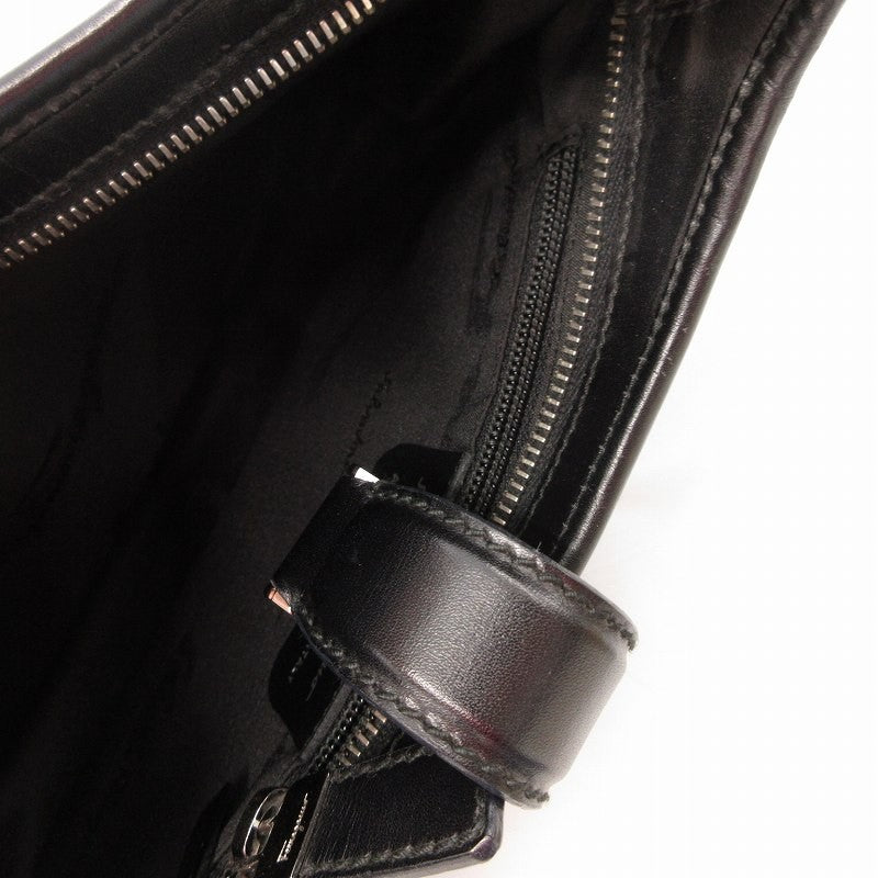 Salvatore Ferragamo Shoulder Bag Purse Nylon Black Authentic