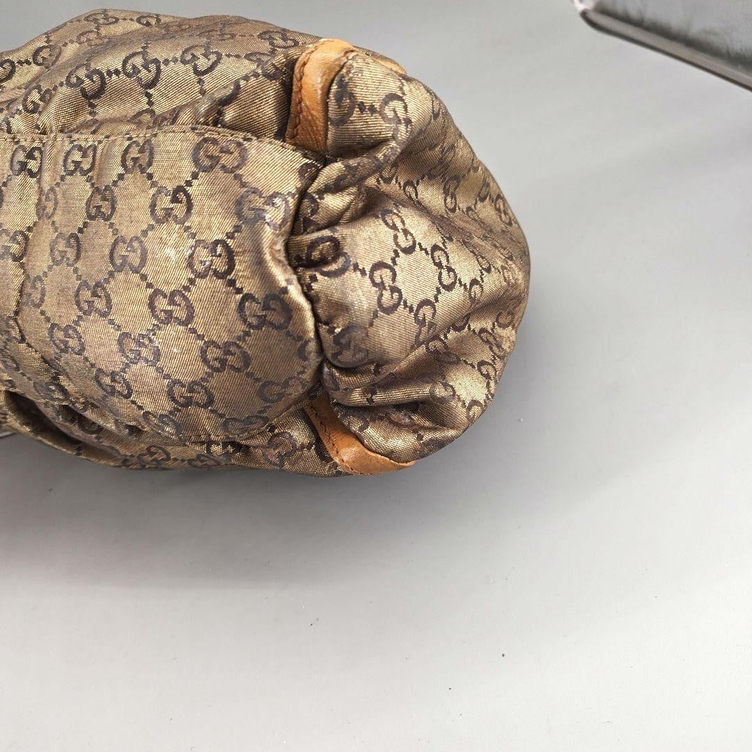 GUCCI Shoulder Bag Purse GG Canvas Leather Brown Beige uthentic