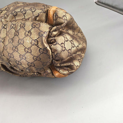 GUCCI Shoulder Bag Purse GG Canvas Leather Brown Beige uthentic