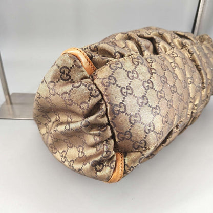 GUCCI Shoulder Bag Purse GG Canvas Leather Brown Beige uthentic