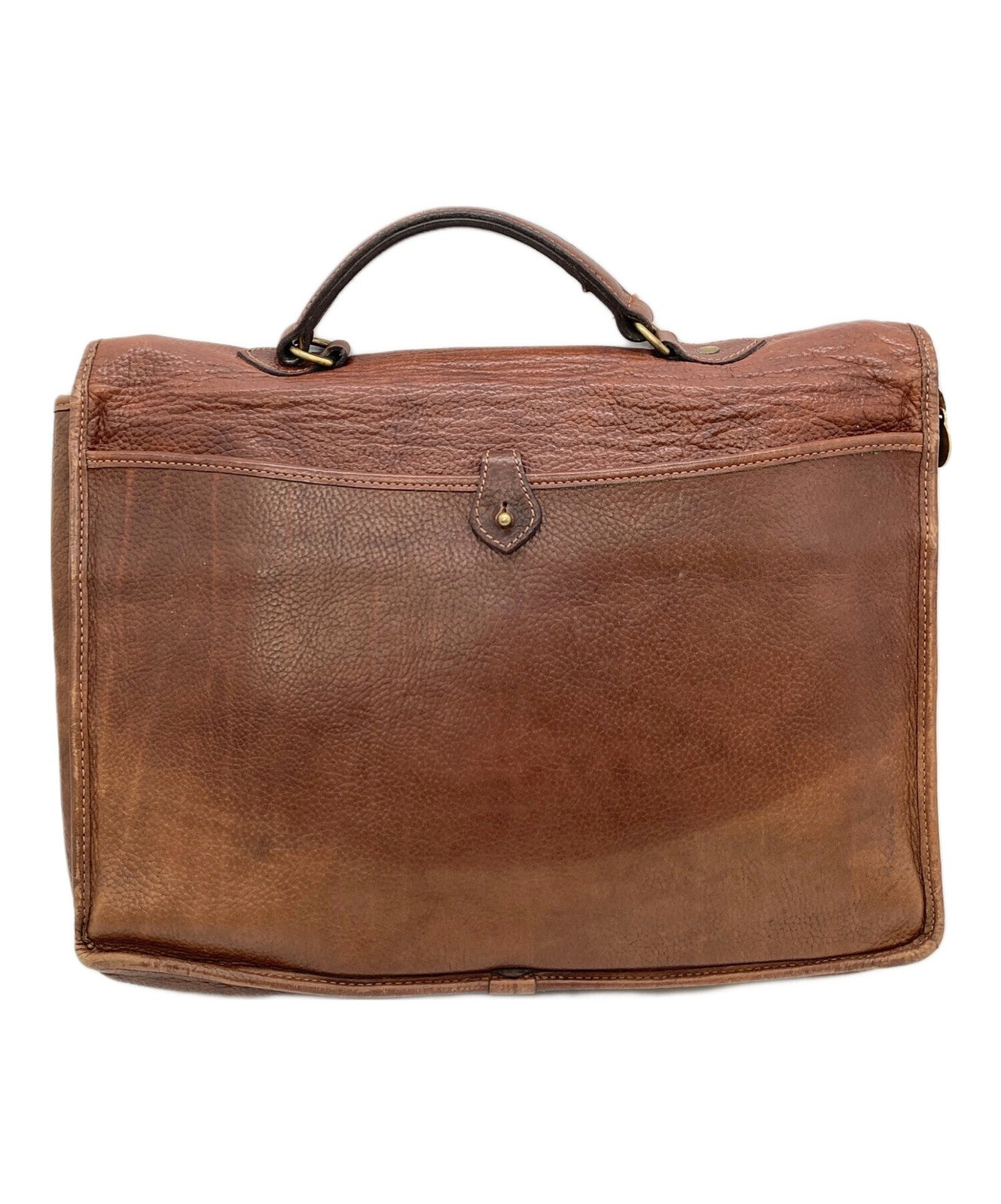 MULBERRY Business Bag Briefcase Old Leather Brown Authentic
