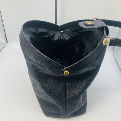 Valentino Garavani Hand Bag Tote Purse Logo Leather Black Authentic