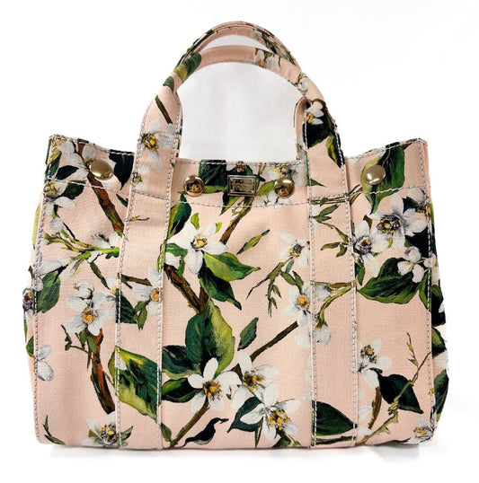 Dolce & Gabbana Hand Bag Tote Purse Canvas Light Pink Authentic