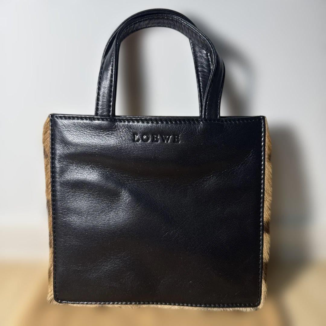LOEWE Mini Hand Bag Tote Purse Logo Authentic