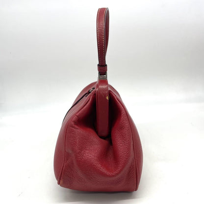 PRADA Hand Bag Tote Purse Leather Red Authentic