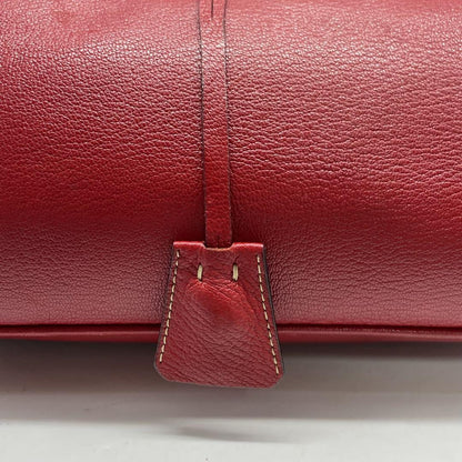 PRADA Hand Bag Tote Purse Leather Red Authentic