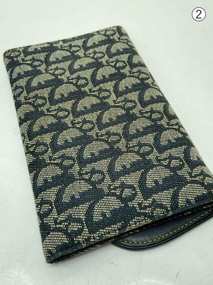 Christian Dior Flap Wallet Long Purse Trotter Saddle Canvas Authentic