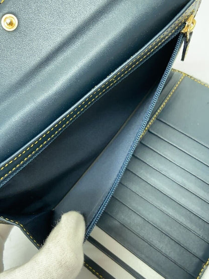 Christian Dior Flap Wallet Long Purse Trotter Saddle Canvas Authentic