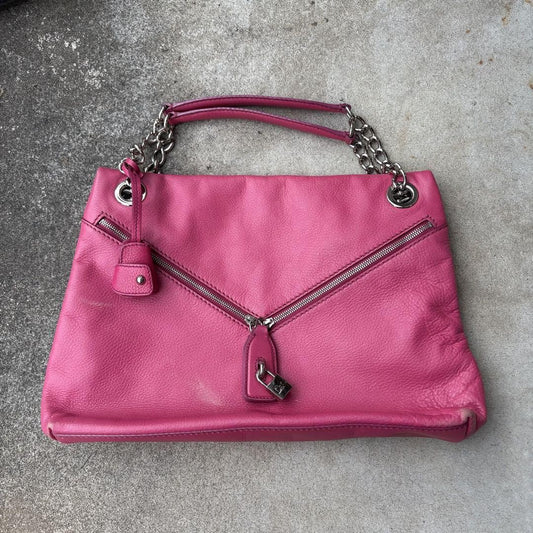 Dolce & Gabbana Hand Bag Tote Purse Leather Pink Authentic