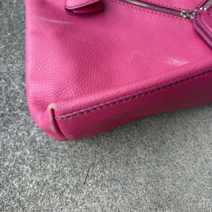 Dolce & Gabbana Hand Bag Tote Purse Leather Pink Authentic