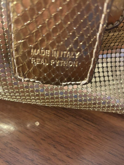 TOD'S Handbag Purse Gold Leather Charm Mini Boston Authentic Used Unisex