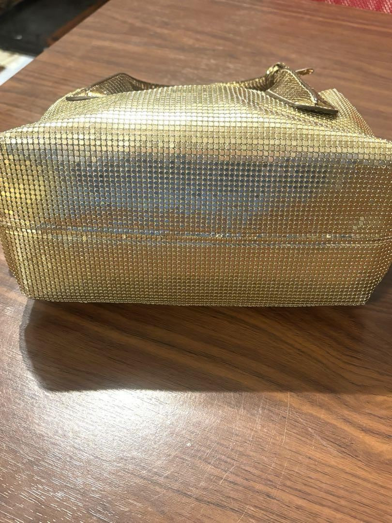 TOD'S Handbag Purse Gold Leather Charm Mini Boston Authentic Used Unisex