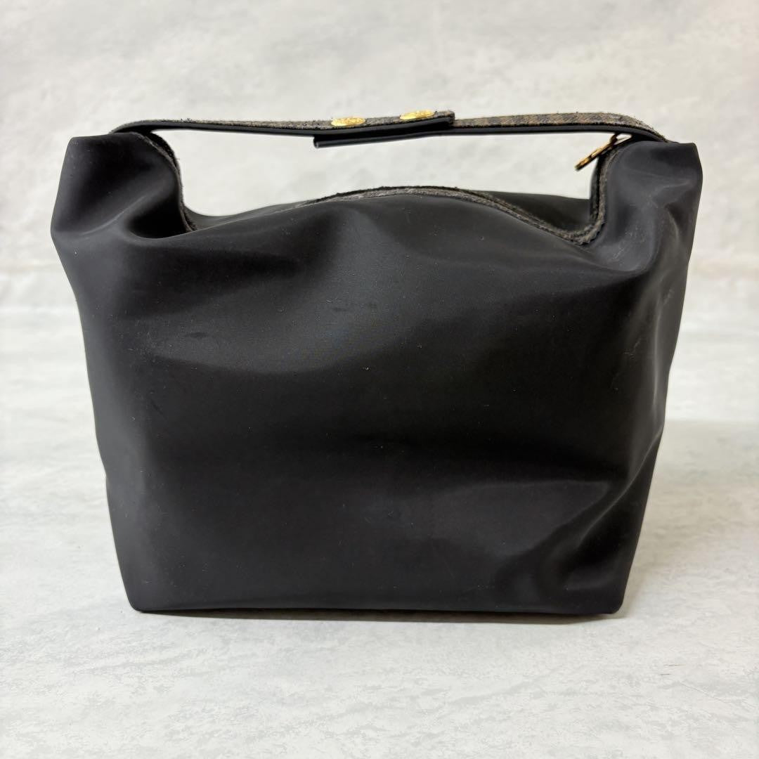 FENDI Vanity Bag Accessory Pouch Hand Pouch FF Pecan Black Authentic