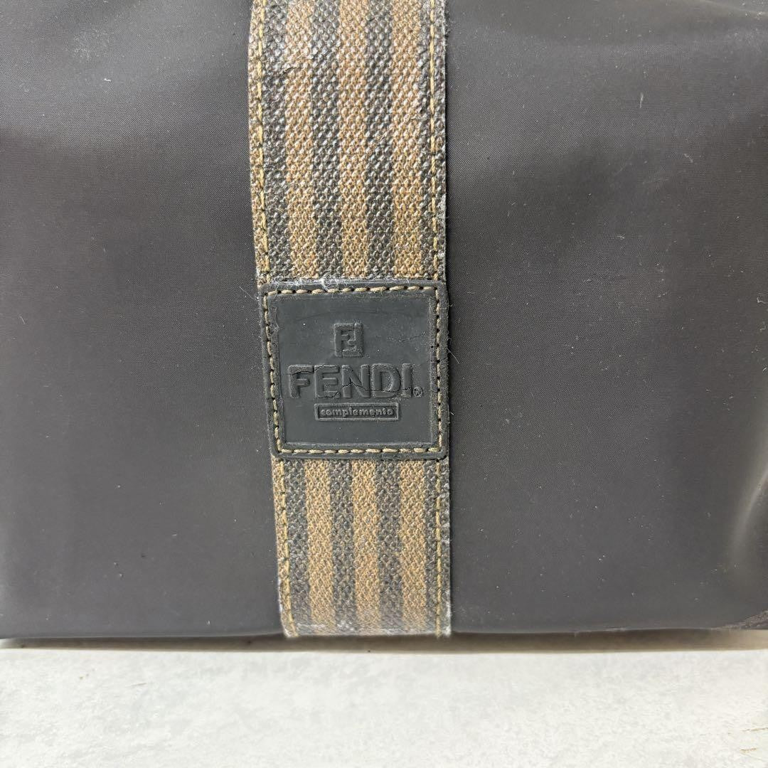 FENDI Vanity Bag Accessory Pouch Hand Pouch FF Pecan Black Authentic