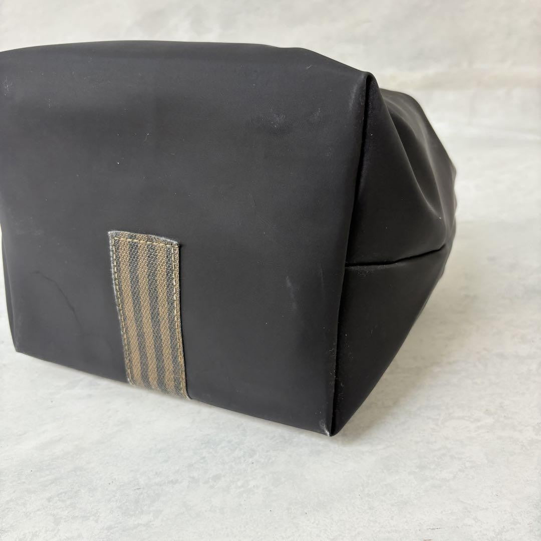 FENDI Vanity Bag Accessory Pouch Hand Pouch FF Pecan Black Authentic