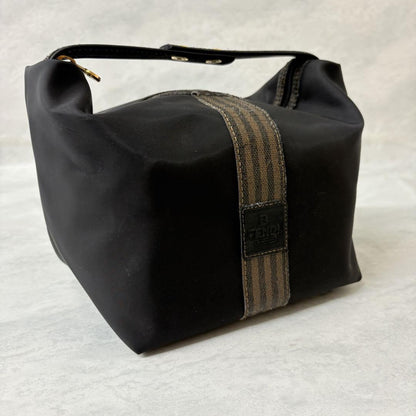 FENDI Vanity Bag Accessory Pouch Hand Pouch FF Pecan Black Authentic