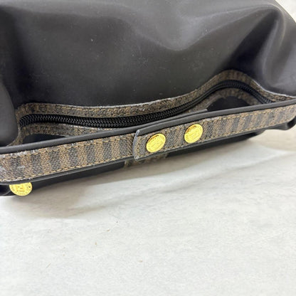 FENDI Vanity Bag Accessory Pouch Hand Pouch FF Pecan Black Authentic