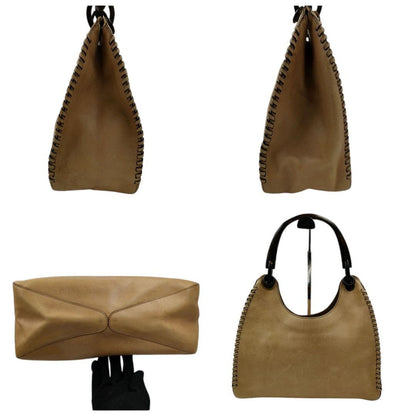 GUCCI Hand Bag Tote Purse Leather Beige Authentic