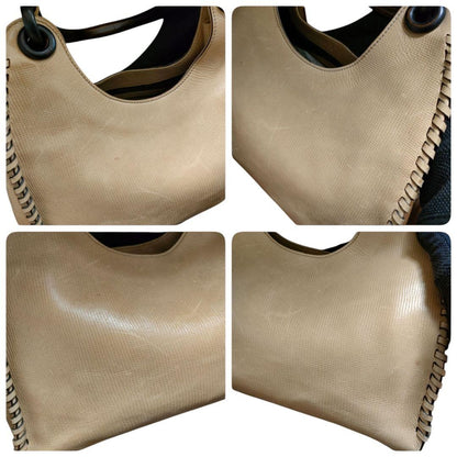 GUCCI Hand Bag Tote Purse Leather Beige Authentic