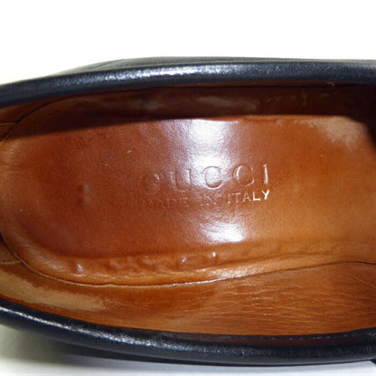 GUCCI Loafers Shoes Horse Bit EU 37.0 US 7.0 Leather Black Authentic